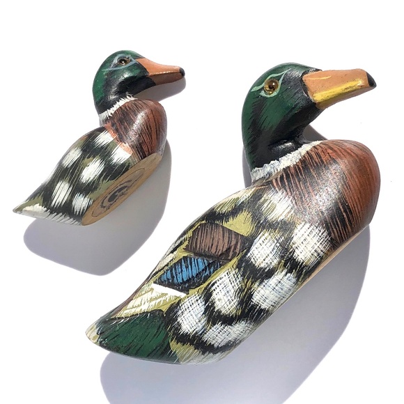 Pacific Rim Carvers Set 2 Miniature Ducks Mallard Mother and Duckling handmade - Picture 8 of 16